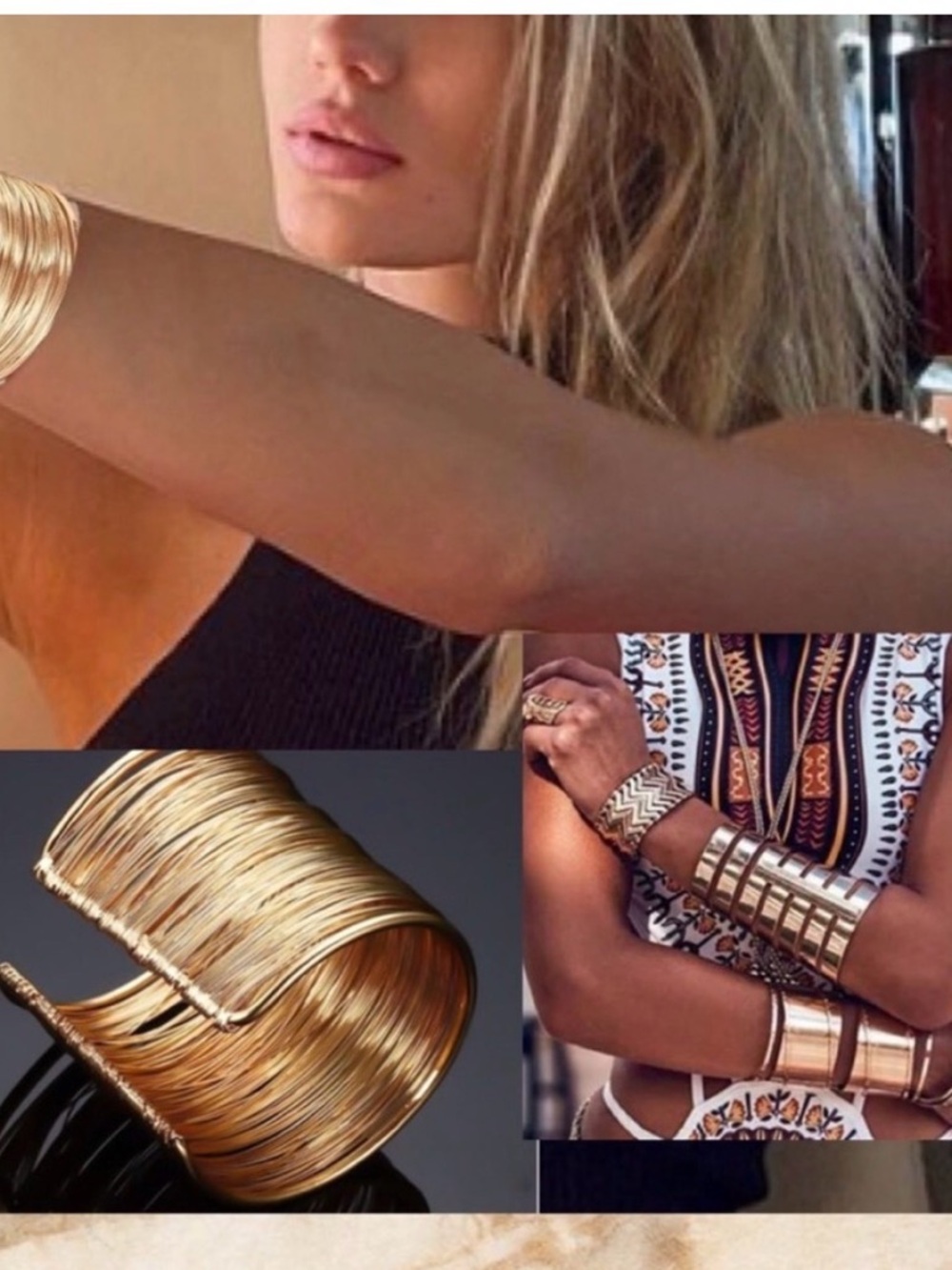 Chunky Gold Wire Cuff Bracelet - Statement Bangle NWT